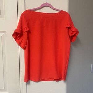 SHEIN Vibrant Red Ruffle Sleeve Top